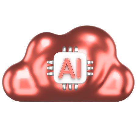KI-Wolke  3D Icon