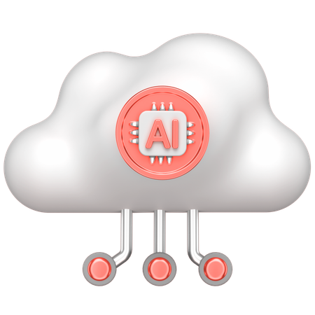 KI-Wolke  3D Icon