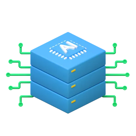 KI-Datenbank  3D Icon