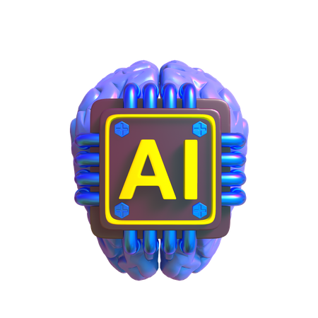 Ai-Gehirn  3D Icon