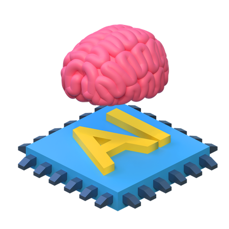 KI-Gehirnprozessor  3D Icon
