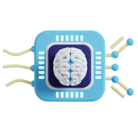KI-Gehirnschaltkreis  3D Illustration