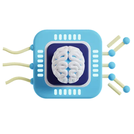 KI-Gehirnschaltkreis  3D Illustration