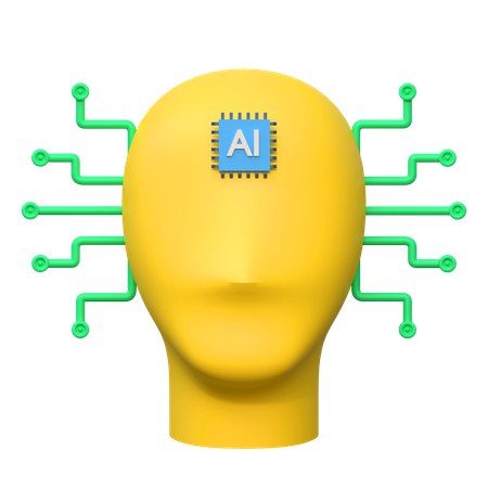 KI menschliches Gehirn  3D Icon
