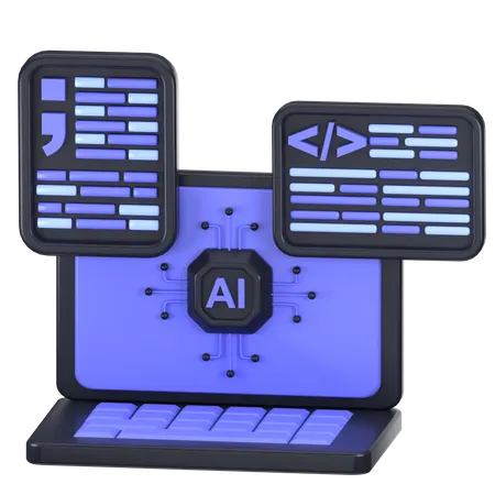 KI-Programmierung  3D Icon