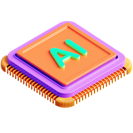 KI-Prozessorchip  3D Icon