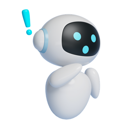 KI-Roboter-Charakter mit aufgeklärtem Ausdruck  3D Icon