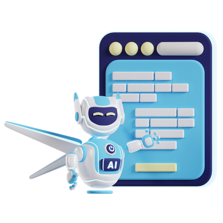 KI-Roboter-Erklärung  3D Icon