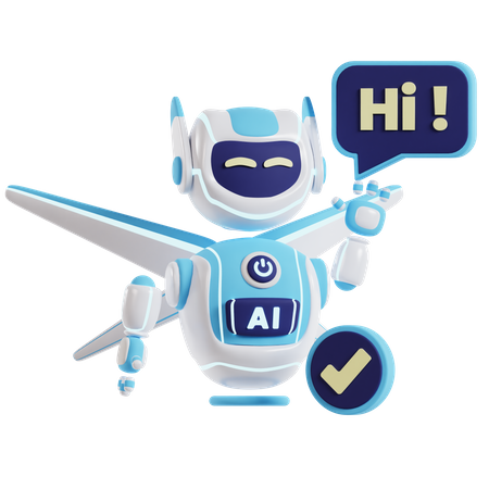 KI-Roboter sagt Hallo  3D Icon