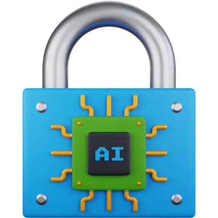 3 D Symboldarstellung Ai Sicherheit 3D Icon