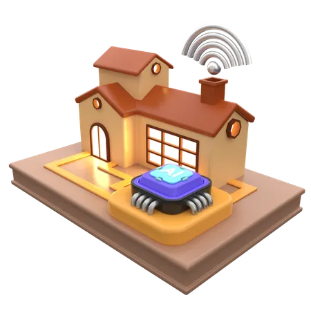 KI-Smart-Home  3D Icon