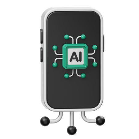 KI-Smartphone  3D Icon