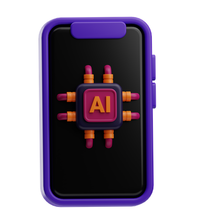 KI-Smartphone  3D Icon