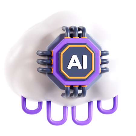 KI-Wolke  3D Icon