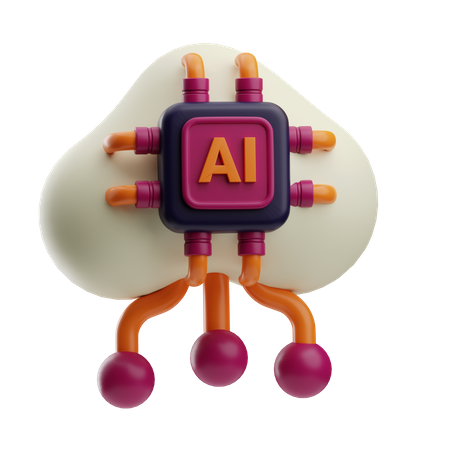 KI-Wolke  3D Icon