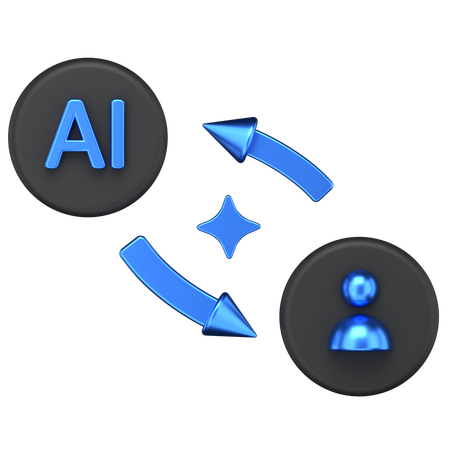 KI zum Menschen  3D Icon