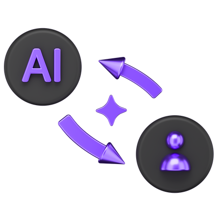 KI zum Menschen  3D Icon