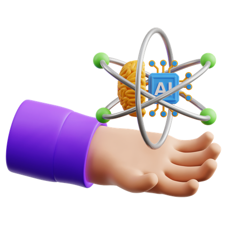 KI-Zukunft in der Hand  3D Icon