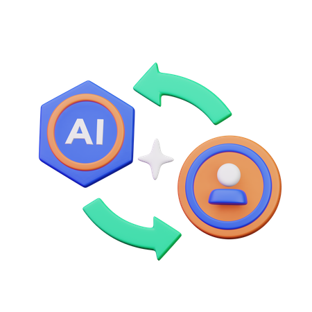 KI-Zusammenarbeit  3D Icon