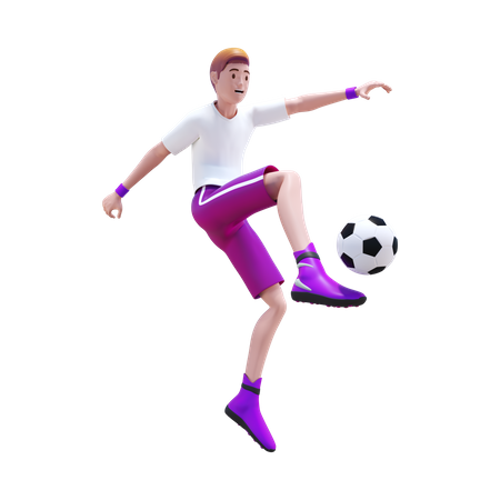 Kick Ball  3D Illustration