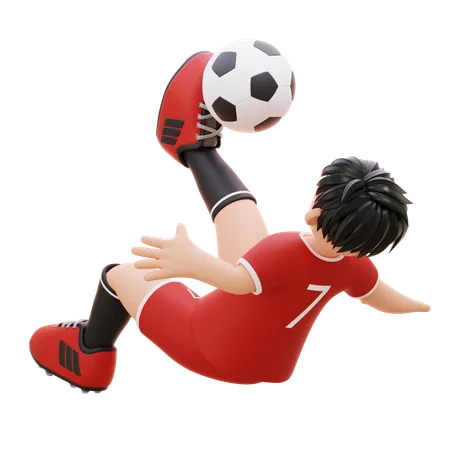 Kick The Ball  3D Illustration