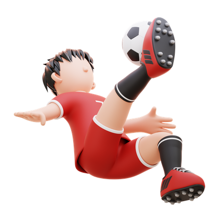 Kick The Ball  3D Illustration