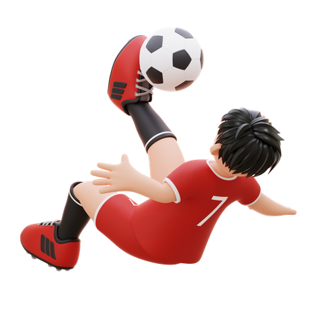 Kick The Ball  3D Illustration