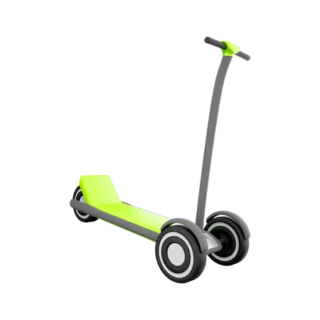 3 D Rendering Kickboard Mini Econom 3 Wheeled Icon 3 D Render Scooter For Preschool Kids Icon 3D Icon