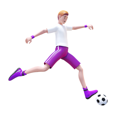 Kicking Ball  3D Illustration
