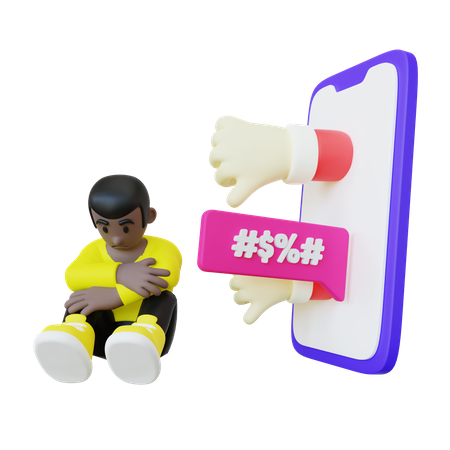 Kid Getting Cyberbully  3D Icon