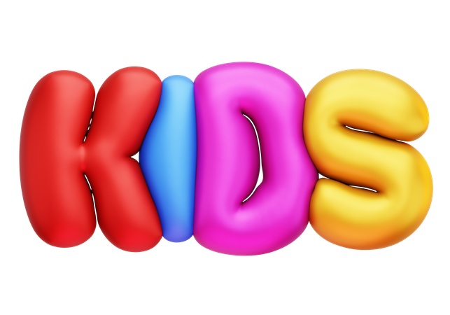 Kids Balloon Text  3D Icon