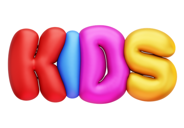 Kids Balloon Text  3D Icon