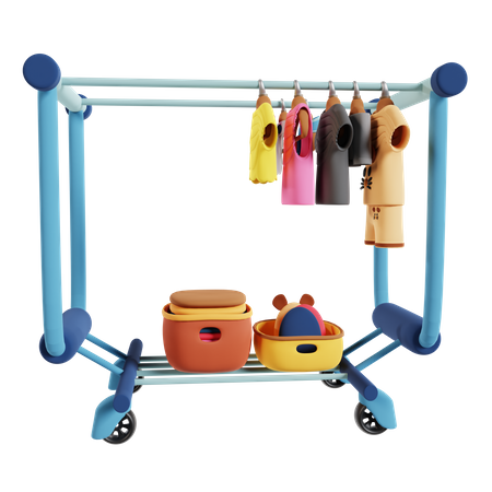Kids Clothes Rack  3D Icon