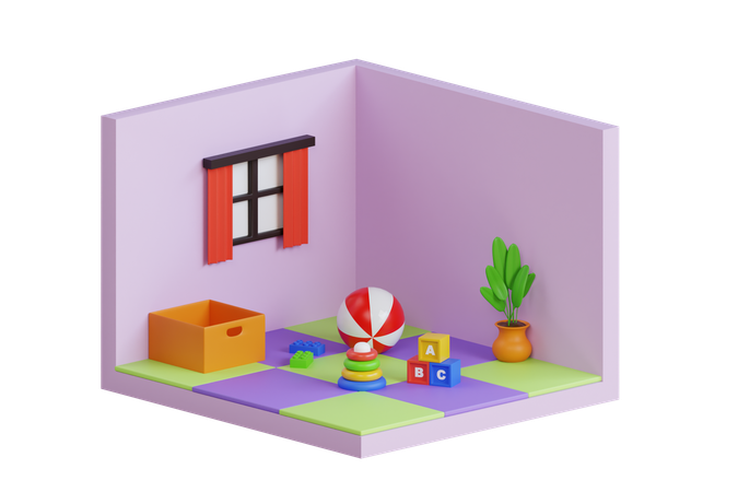 Kids Playroom  3D Illustration