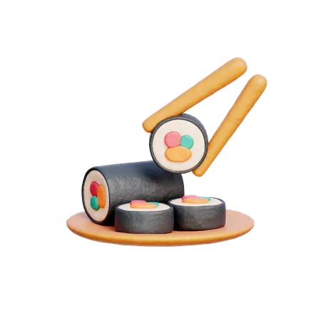 김밥  3D Icon