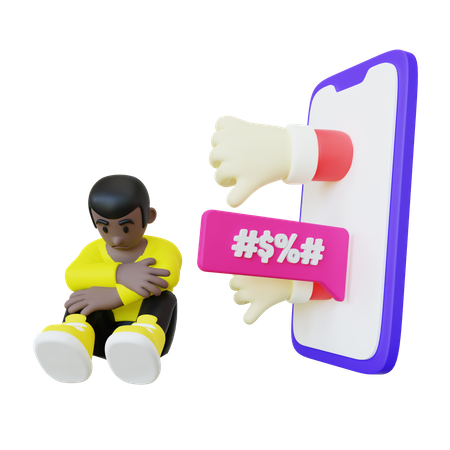 Kind wird im Internet gemobbt  3D Icon