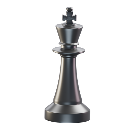 King Chess Piece Black  3D Icon