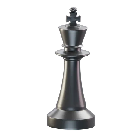 King Chess Piece Black  3D Icon