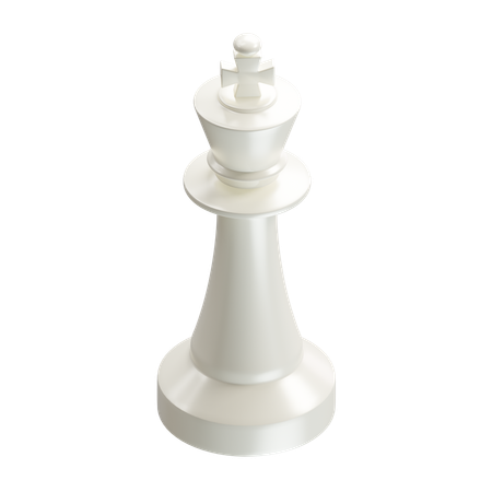 キング チェスの駒 白  3D Icon