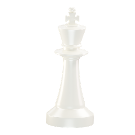 King Chess Piece White  3D Icon