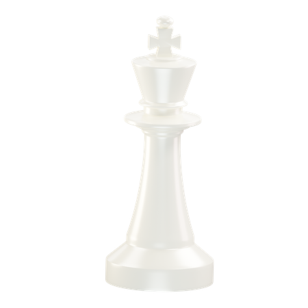 King Chess Piece White  3D Icon