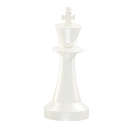 King Chess Piece White  3D Icon