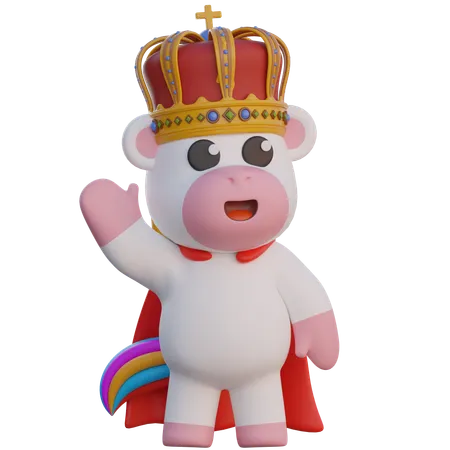 King Of Unicorn  3D Illustration