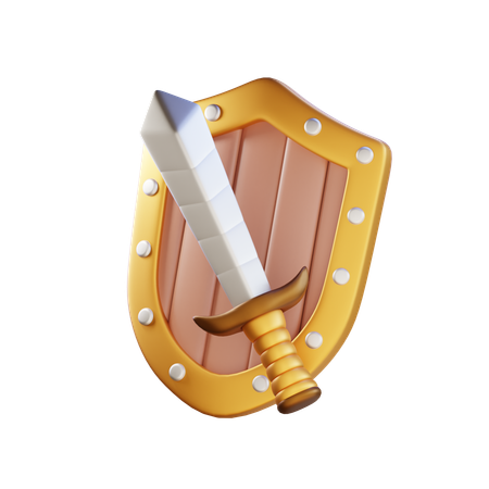 King Sword and shield  3D Icon