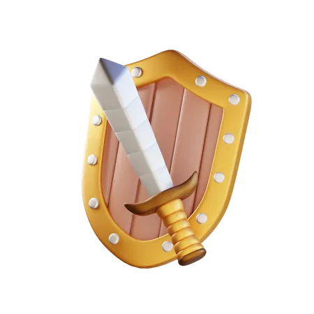 King Sword and shield  3D Icon