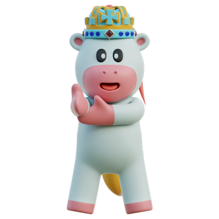 King Unicorn  3D Illustration