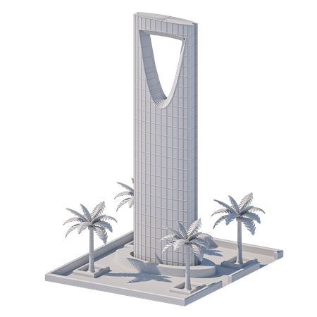 Kingdom Tower Riyadh  3D Icon