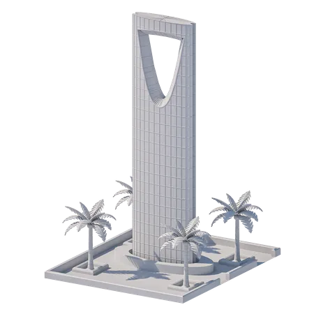 Kingdom Tower Riyadh  3D Icon