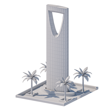 Kingdom Tower Riyadh  3D Icon