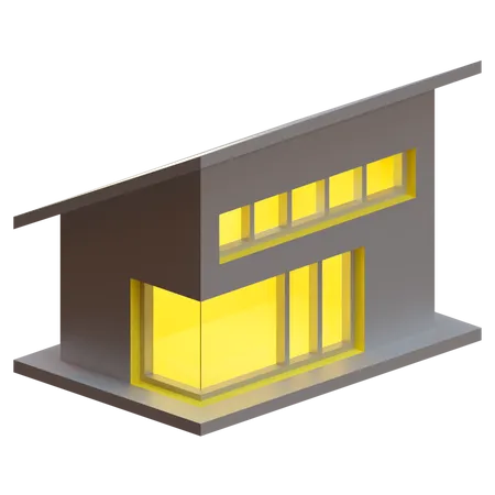 Haus mit Kippdach  3D Illustration